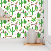 Southwest desert cactus teal white