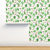 Southwest desert cactus teal white