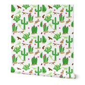 Southwest desert cactus teal white