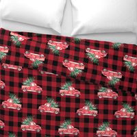 12" Vintage Christmas Trucks // Buffalo Check