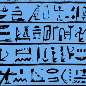 Hieroglyphics on Blue // Large