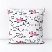 Wee Lil Nature Baby, Pink Birds - Pink White Gray  