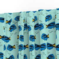 blue tang fish fabric nursery baby crib decor mint