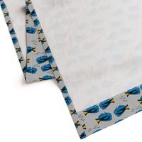 blue tang fish fabric nursery baby crib decor grey