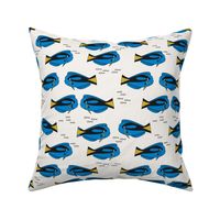 blue tang fish fabric nursery baby crib decor tan