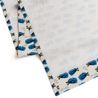 blue tang fish fabric nursery baby crib decor tan