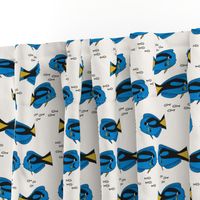 blue tang fish fabric nursery baby crib decor tan