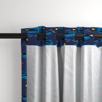 blue tang fish fabric nursery baby crib decor dark