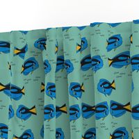 blue tang fish fabric nursery baby crib decor teal
