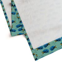 blue tang fish fabric nursery baby crib decor teal