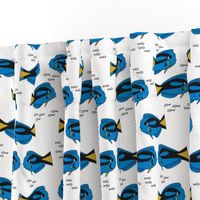 blue tang fish fabric nursery baby crib decor white blue