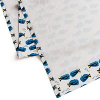 blue tang fish fabric nursery baby crib decor white blue