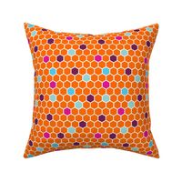 18-7AG Hexie Orange Hexagon Light Blue Purple Pink _ Miss Chiff Designs