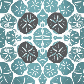 sand dollar - grey and aqua