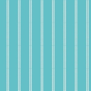 Polka Dot Stripes On Turquoise