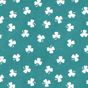 Shamrocks On Watercolor Teal