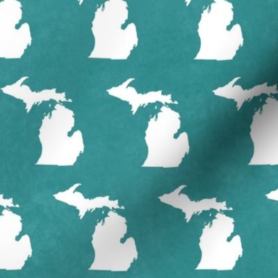 Michigan On Watercolor Teal