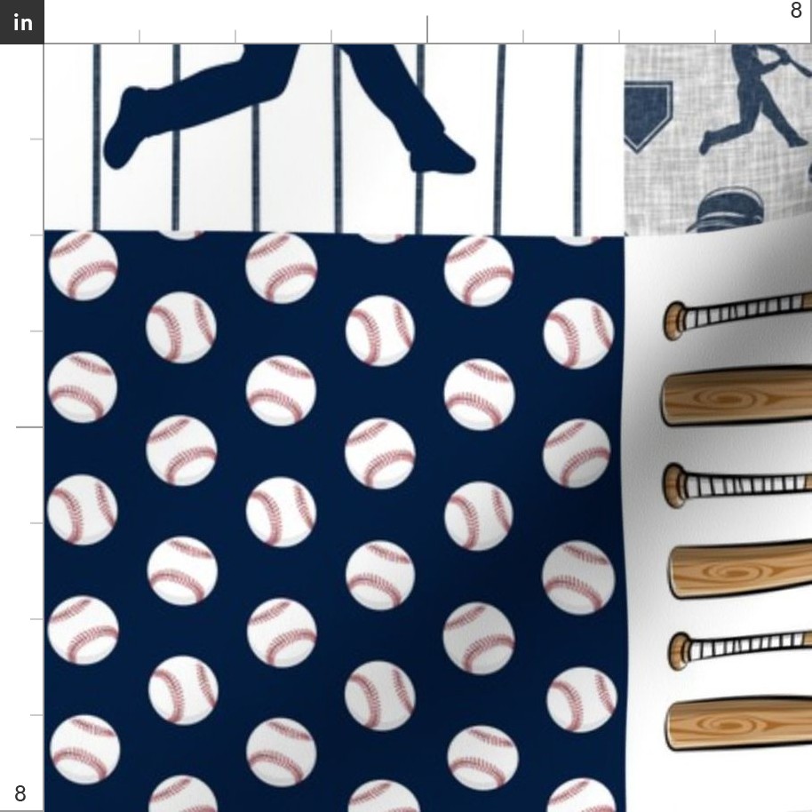 Baseball Pinstripes Fabric, Wallpaper and Home Decor