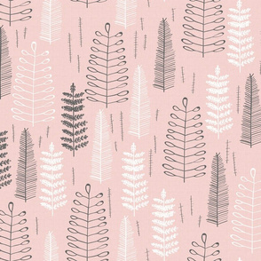 Pink Ferns - Large Scale