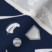 baseball fabric - navy