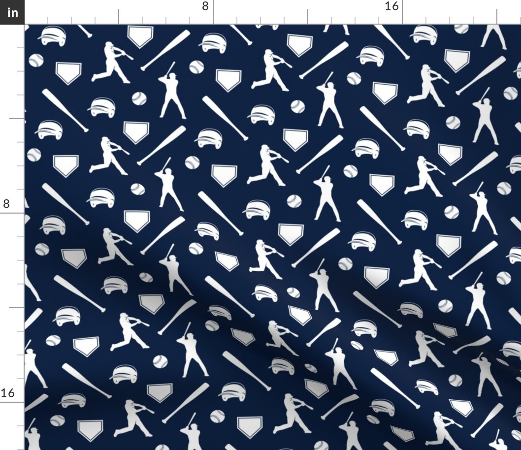 baseball fabric - navy