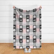 All- star - pink and grey baseball patchwork wholecloth (90)