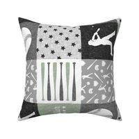 All-Star - baseball patchwork - sage - wholecloth (90)