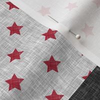 little slugger - red and grey baseball patchwork wholecloth 