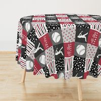 All-Star - red and grey baseball patchwork wholecloth  (90)