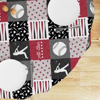 All-Star - red and grey baseball patchwork wholecloth  (90)