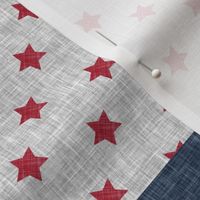 Little Slugger - red and blue baseball patchwork wholecloth