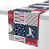 All-Star - red and blue baseball patchwork wholecloth