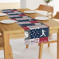 All-Star - red and blue baseball patchwork wholecloth