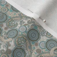 Paisley Mandala duck egg beige S