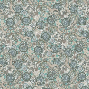 Paisley Mandala duck egg beige S