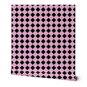 Vintage 1950's Pink and Black Diagonal Tiles