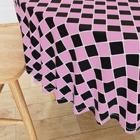 Vintage 1950's Pink and Black Diagonal Tiles