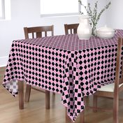 Vintage 1950's Pink and Black Diagonal Tiles