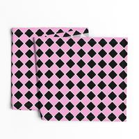 Vintage 1950's Pink and Black Diagonal Tiles