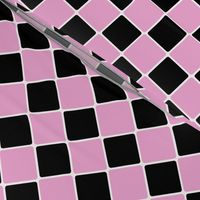 Vintage 1950's Pink and Black Diagonal Tiles