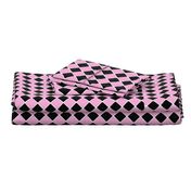 Vintage 1950's Pink and Black Diagonal Tiles