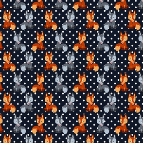 Red Fox, Grey Fox, Polka Dots Dark by Cheerful Madness!!