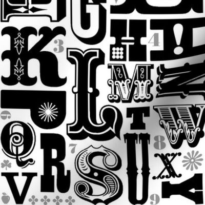 Woodtype Alphabet (Black & Gray)