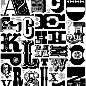 Woodtype Alphabet (Black & Gray)