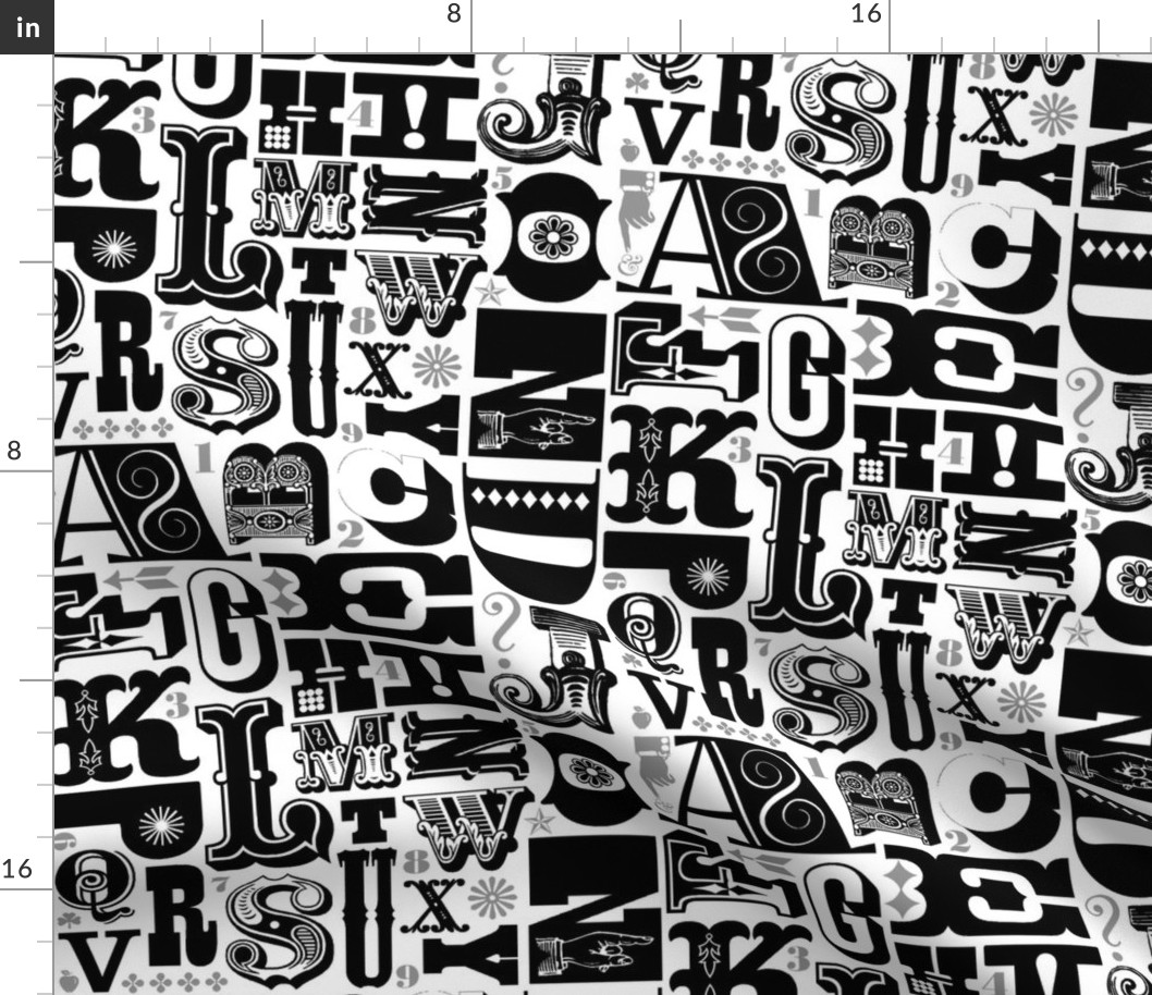 Woodtype Alphabet (Black & Gray)