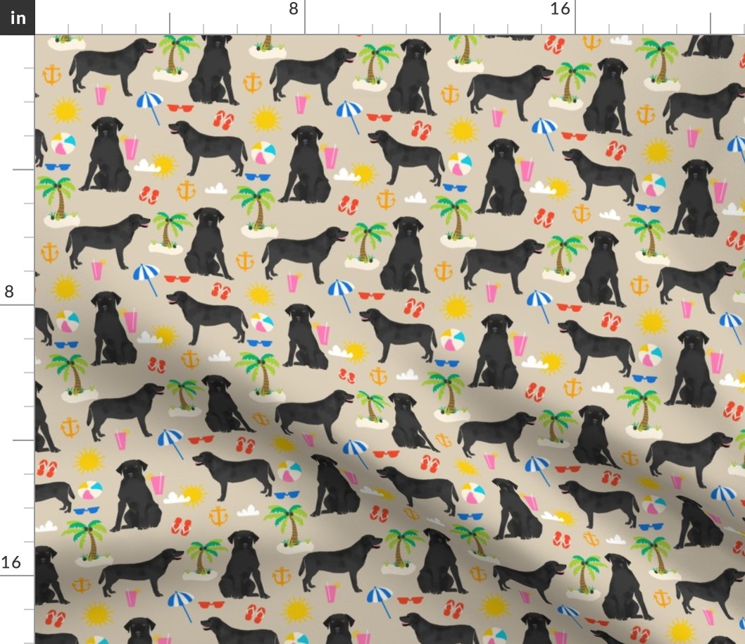 Black Lab labrador retriever beach summer dog breed fabric tan