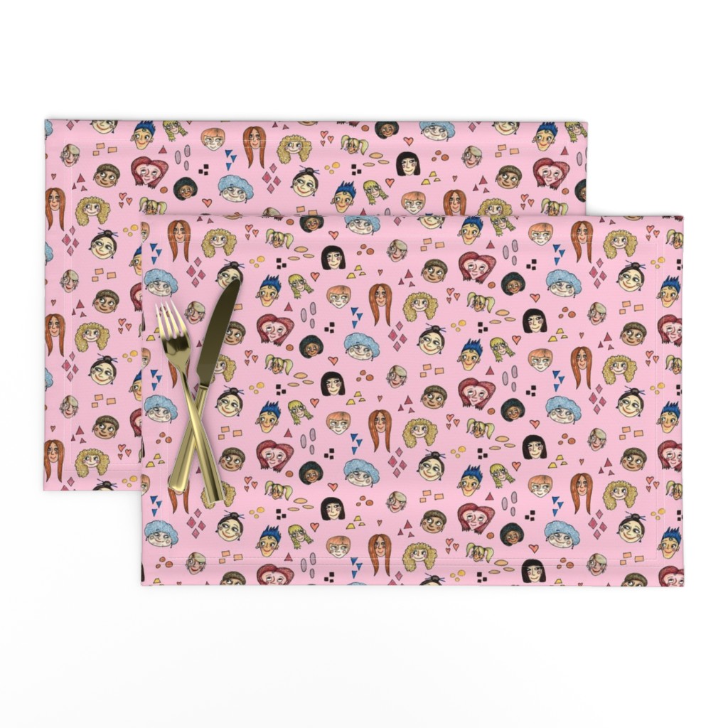 sisters come in all different shapes, sizes and colors! large scale, pink
