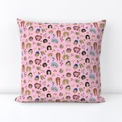 sisters come in all different shapes, sizes and colors! large scale, pink