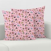 sisters come in all different shapes, sizes and colors! large scale, pink