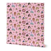 sisters come in all different shapes, sizes and colors! large scale, pink